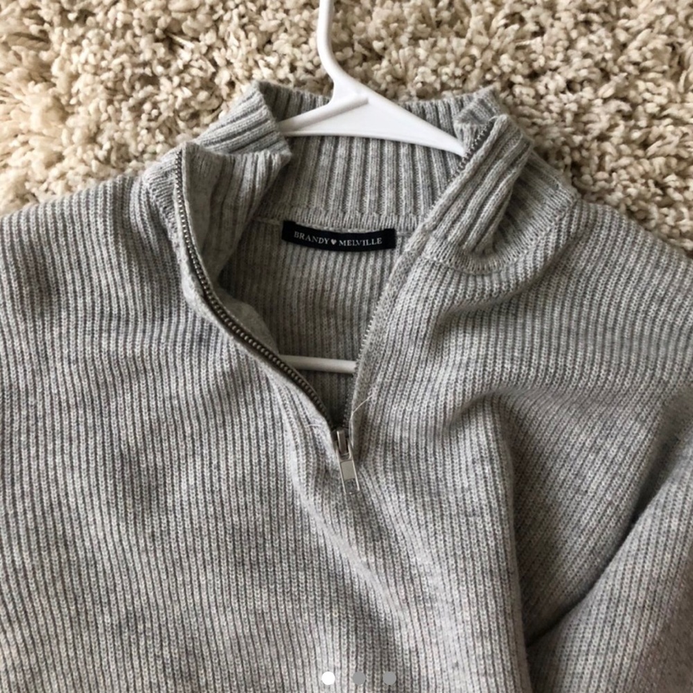 brandy melville gray quarter zip